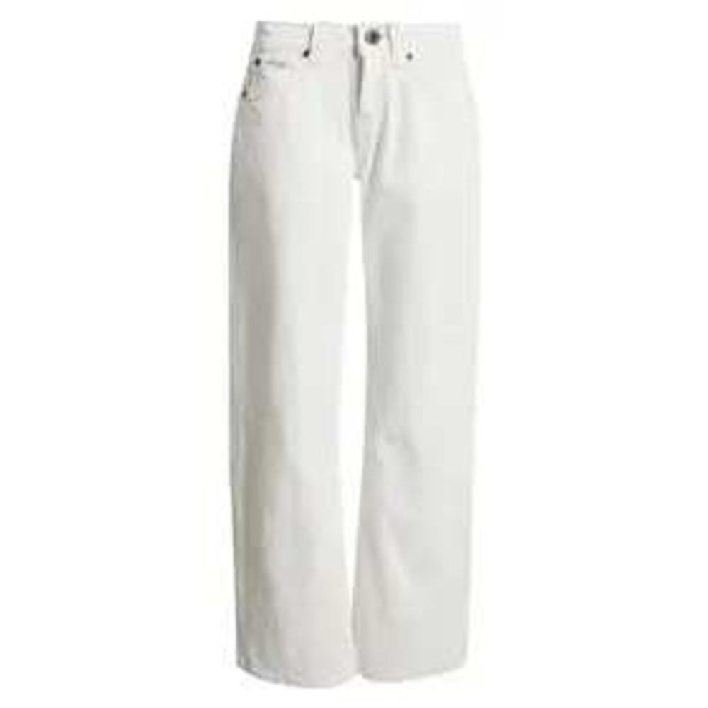 BDG Urban Outfitters White Wide Leg High Rise Raw Hem Denim Jeans Size 24